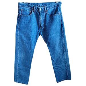 Men's 34x29 Levis Jeans 505 Straight Regular Fit Medium Wash Red Tab